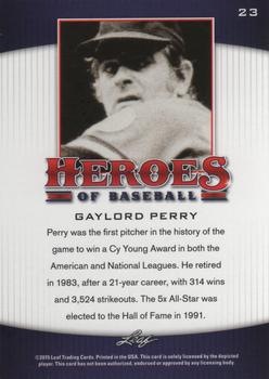 2015 Leaf Heroes of Baseball #23 Gaylord Perry Back