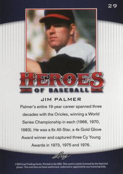 2015 Leaf Heroes of Baseball #29 Jim Palmer Back