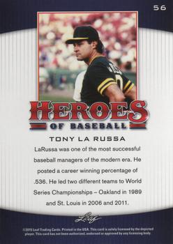 2015 Leaf Heroes of Baseball #56 Tony LaRussa Back