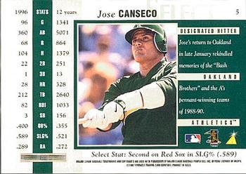 1997 Select - Select Company #5 Jose Canseco Back