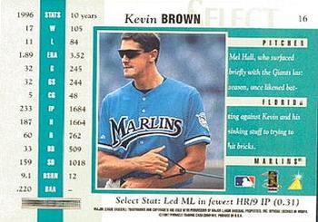 1997 Select - Select Company #16 Kevin Brown Back