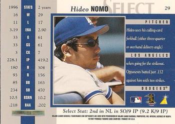 1997 Select - Select Company #29 Hideo Nomo Back