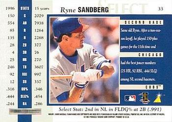 1997 Select - Select Company #33 Ryne Sandberg Back