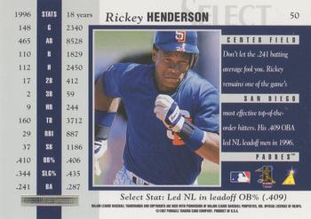 1997 Select - Select Company #50 Rickey Henderson Back
