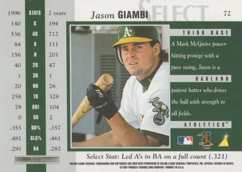 1997 Select - Select Company #72 Jason Giambi Back