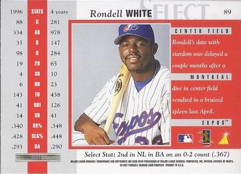 1997 Select - Select Company #89 Rondell White Back