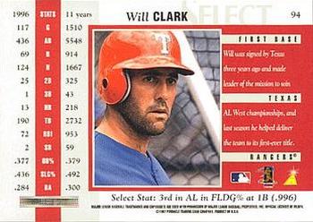 1997 Select - Select Company #94 Will Clark Back