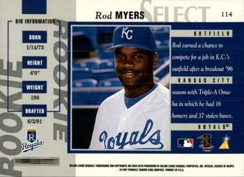 1997 Select - Select Company #114 Rod Myers Back