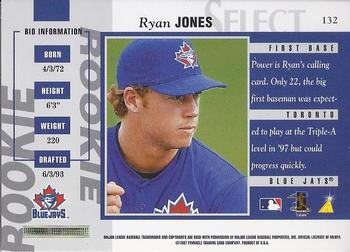 1997 Select - Select Company #132 Ryan Jones Back