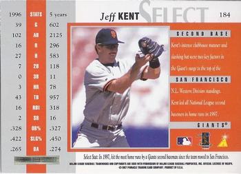 1997 Select - Select Company #184 Jeff Kent Back