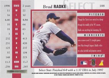 1997 Select - Select Company #188 Brad Radke Back