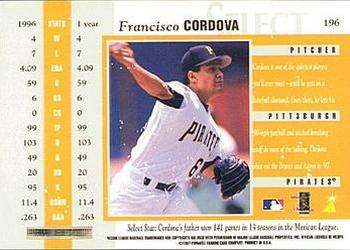 1997 Select - Select Company #196 Francisco Cordova Back