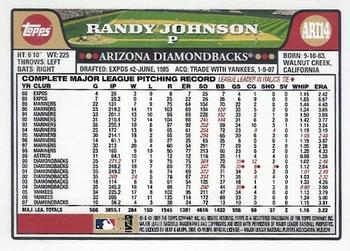 2008 Topps Arizona Diamondbacks #ARI14 Randy Johnson Back