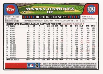 2008 Topps Boston Red Sox #BOS3 Manny Ramirez Back