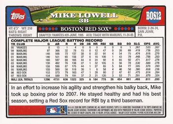 2008 Topps Boston Red Sox #BOS12 Mike Lowell Back