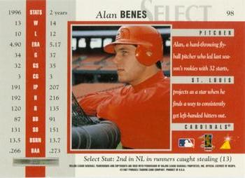 1997 Select - Registered Gold #98 Alan Benes Back