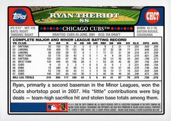 2008 Topps Chicago Cubs #CHC7 Ryan Theriot Back