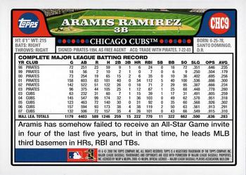 2008 Topps Chicago Cubs #CHC9 Aramis Ramirez Back