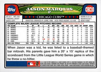 2008 Topps Chicago Cubs #CHC10 Jason Marquis Back