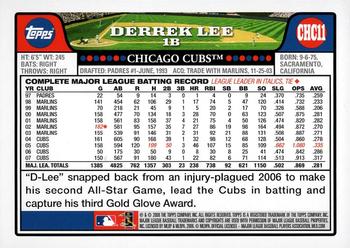 2008 Topps Chicago Cubs #CHC11 Derrek Lee Back