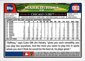 2008 Topps Chicago Cubs #CHC12 Mark DeRosa Back
