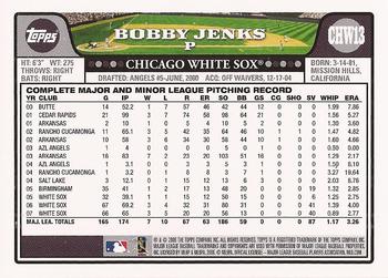 2008 Topps Chicago White Sox #CHW13 Bobby Jenks Back