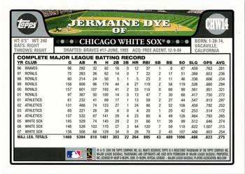 2008 Topps Chicago White Sox #CHW14 Jermaine Dye Back