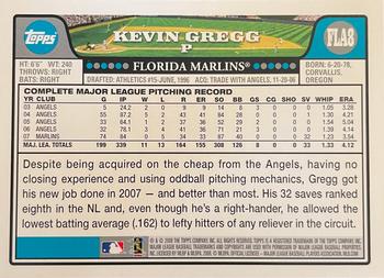 2008 Topps Florida Marlins #FLA8 Kevin Gregg Back