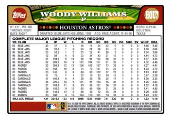 2008 Topps Houston Astros #HOU7 Woody Williams Back