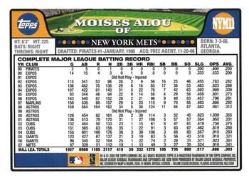 2008 Topps New York Mets #NYM11 Moises Alou Back
