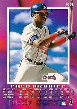 1997 SkyBox E-X2000 - Credentials #58 Fred McGriff Back