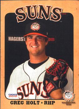 2012 Choice Hagerstown Suns #8 Greg Holt Front