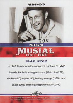 2015 Leaf Heroes of Baseball - Stan Musial Milestones #MM-05 Stan Musial Back