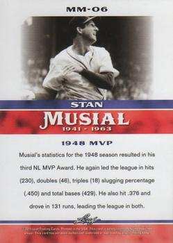2015 Leaf Heroes of Baseball - Stan Musial Milestones #MM-06 Stan Musial Back
