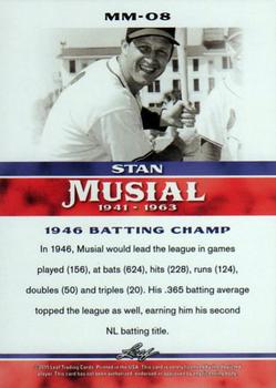 2015 Leaf Heroes of Baseball - Stan Musial Milestones #MM-08 Stan Musial Back