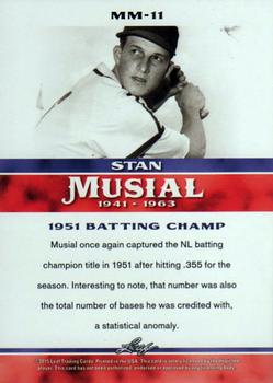 2015 Leaf Heroes of Baseball - Stan Musial Milestones #MM-11 Stan Musial Back