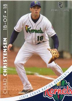 2014 Perfect Game Cedar Rapids Kernels #24 Chad Christensen Front