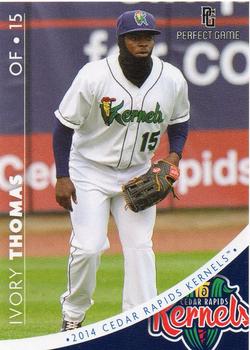 2014 Perfect Game Cedar Rapids Kernels #28 Ivory Thomas Front