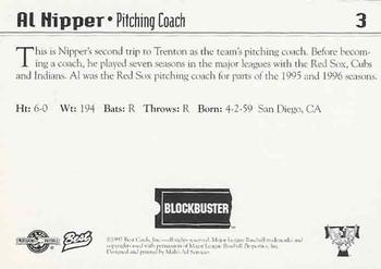 1997 Best Trenton Thunder #3 Al Nipper Back