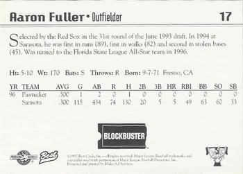 1997 Best Trenton Thunder #17 Aaron Fuller Back
