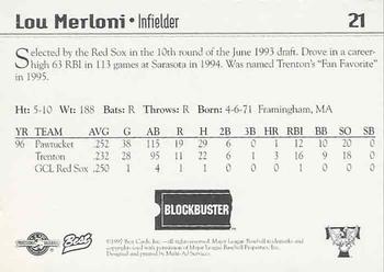 1997 Best Trenton Thunder #21 Lou Merloni Back