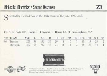 1997 Best Trenton Thunder #23 Nick Ortiz Back