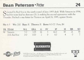 1997 Best Trenton Thunder #24 Dean Peterson Back