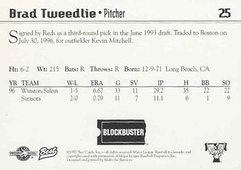 1997 Best Trenton Thunder #25 Brad Tweedlie Back