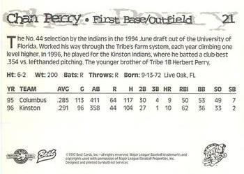 1997 Best Akron Aeros #21 Chan Perry Back