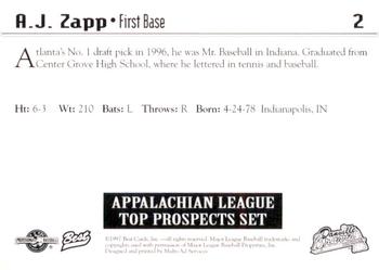 1997 Best Appalachian League Top Prospects #2 A.J. Zapp Back