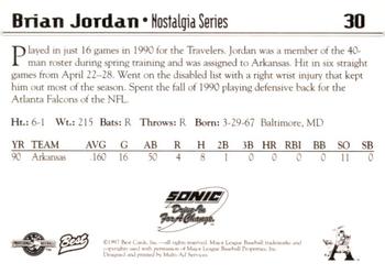 1997 Best Arkansas Travelers #30 Brian Jordan Back