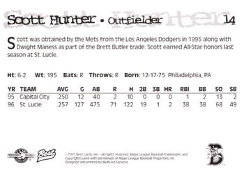 1997 Best Binghamton Mets #14 Scott Hunter Back