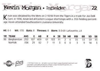 1997 Best Binghamton Mets #22 Kevin Morgan Back