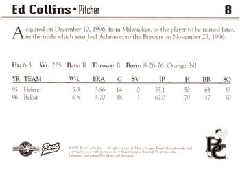 1997 Best Brevard County Manatees #8 Edward Collins Back